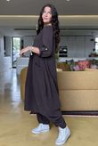 Made in Italy Cooper Needlecord Cocoon Dress Coffee Bean