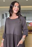 Made in Italy Cooper Needlecord Cocoon Dress Coffee Bean