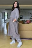 Made in Italy Cooper Needlecord Cocoon Dress Mocha