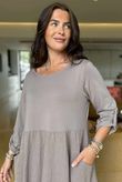 Made in Italy Cooper Needlecord Cocoon Dress Mocha