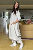 Made in Italy Cooper Needlecord Cocoon Dress Stone