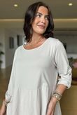 Made in Italy Cooper Needlecord Cocoon Dress Stone