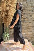 Made in Italy Daisy Frill Top Black 20 =
