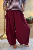 Made in Italy Edit Pleat Barrel Leg Pant Burgundy