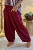 Made in Italy Edit Pleat Barrel Leg Pant Burgundy
