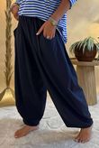 Made in Italy Edit Pleat Barrel Leg Pant Navy