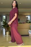 Made in Italy Essential Cap Sleeve Tee Bordeaux - 