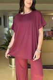 Made in Italy Essential Cap Sleeve Tee Bordeaux - 
