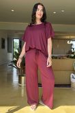 Made in Italy Essential Cap Sleeve Tee Bordeaux - 