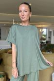 Made in Italy Essential Cap Sleeve Tee Khaki
