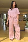Made in Italy Essential Cap Sleeve Tee Rose