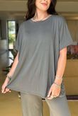 Made in Italy Essential Cap Sleeve Tee Slate
