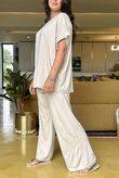 Made in Italy Essential Cap Sleeve Tee Stone