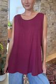 Made in Italy Essential Jersey Layering Vest Beetroot