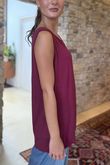 Made in Italy Essential Jersey Layering Vest Beetroot