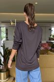 Made in Italy Essential Jersey Long Sleeve Top Chocolate