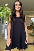 Made in Italy Essential Jersey Layering Swing Vest Black 