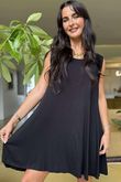 Made in Italy Essential Jersey Layering Swing Vest Black 