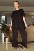 Made in Italy Essential Wide Leg Pant Black