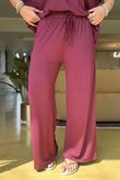 Made in Italy Essential Wide Leg Pant Bordeaux - 