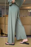 Made in Italy Essential Wide Leg Pant Khaki
