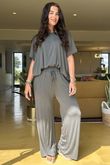 Made in Italy Essential Wide Leg Pant Slate