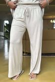 Made in Italy Essential Wide Leg Pant Stone