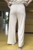 Made in Italy Essential Wide Leg Pant Stone