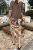 Made in Italy Ezra T Shirt Midi Dress Tuscan Bronze