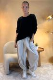 Made in Italy Fifi Lace Shoulder Fine Knit Top Black /23 =