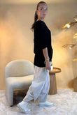 Made in Italy Fifi Lace Shoulder Fine Knit Top Black /23 =