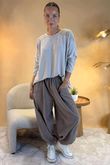 Made in Italy Fifi Lace Shoulder Fine Knit Top Oatmeal /8 =