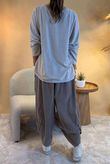 Made in Italy Fifi Lace Shoulder Fine Knit Top Oatmeal /8 =