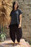 Made in Italy Floral Frill Top Black 18 =