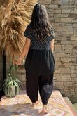 Made in Italy Floral Frill Top Black 18 =