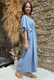 Made in Italy Hera Linen Blend Dress Denim