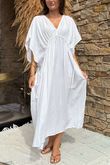 Made in Italy Hera Linen Blend Dress White