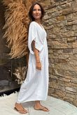 Made in Italy Hera Linen Blend Dress White