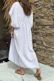 Made in Italy Hera Linen Blend Dress White