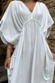 Made in Italy Hera Linen Blend Dress White