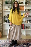 Huggle Asymmetric Draped Knit Jumper Bamboo