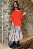 Huggle Asymmetric Draped Knit Jumper Fire