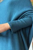 Huggle Asymmetric Draped Knit Jumper Lagoon