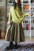 Huggle Asymmetric Draped Knit Jumper Moss