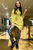 Huggle Asymmetric Draped Knit Jumper Moss /10=