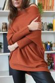Huggle Asymmetric Draped Knit Jumper Sienna