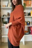 Huggle Asymmetric Draped Knit Jumper Sienna