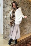 Huggle Asymmetric Draped Knit Jumper Stone
