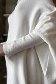 Huggle Asymmetric Draped Knit Jumper Ecru 