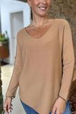 Made in Italy Juno Two Tone Knit Camel & Dark Tan